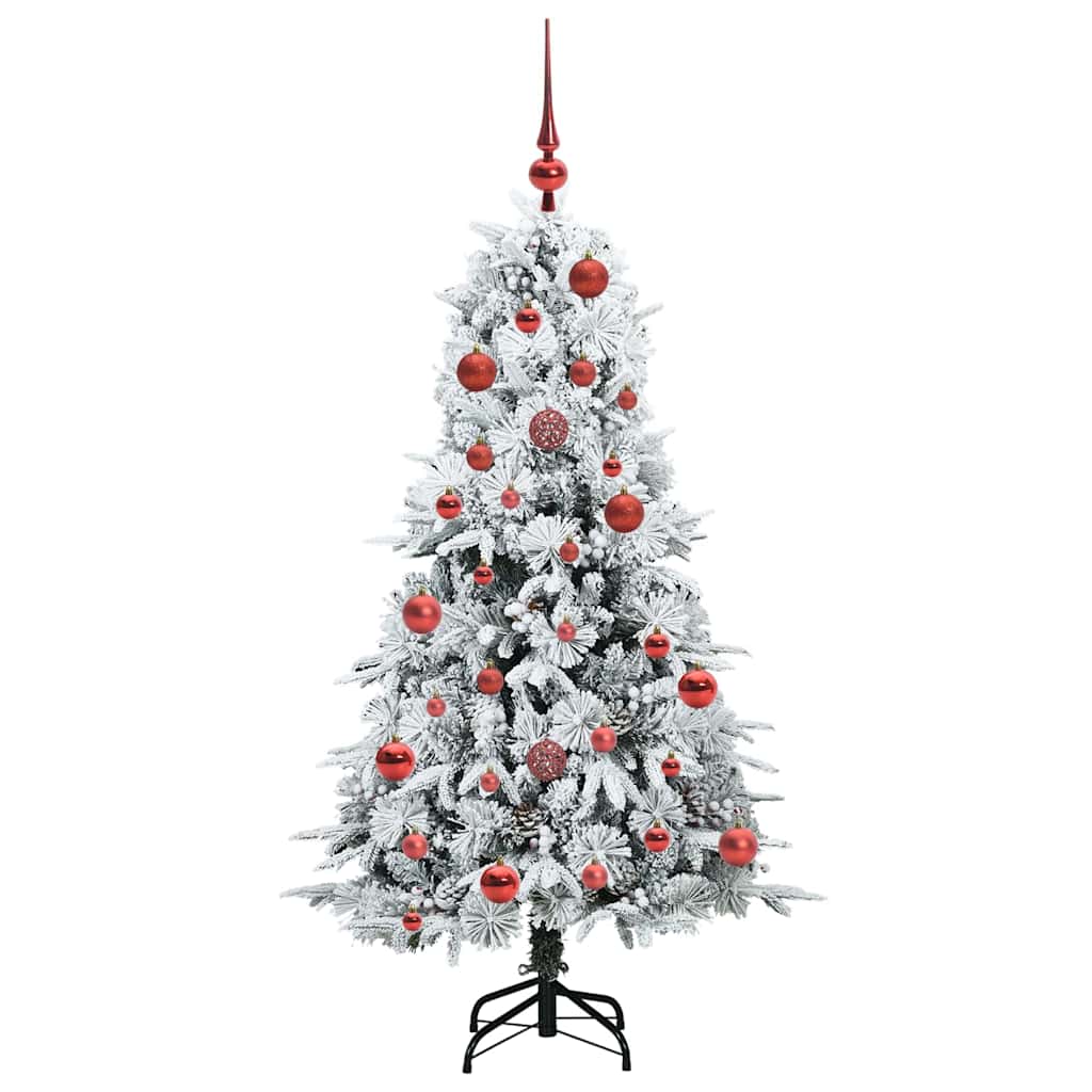 Plast Hingad Julgran med 150 LED-lampor Vit 150 cm PE och PVC