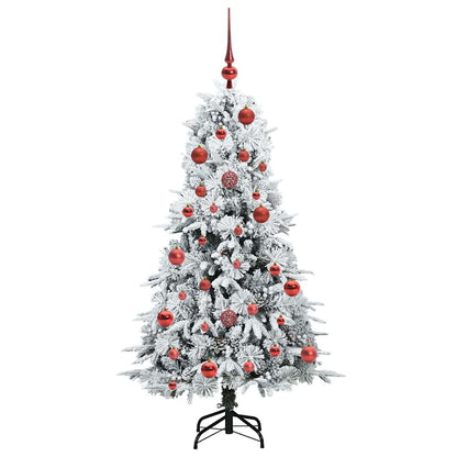 Plast Hingad Julgran med 150 LED-lampor Vit 150 cm PE och PVC