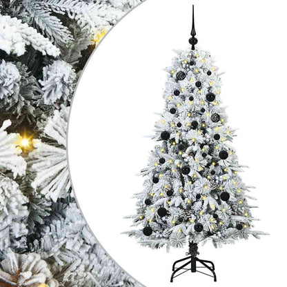 Plast Hingad Julgran med 150 LED-lampor Vit 150 cm PE och PVC