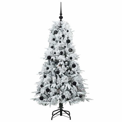 Plast Hingad Julgran med 150 LED-lampor Vit 150 cm PE och PVC