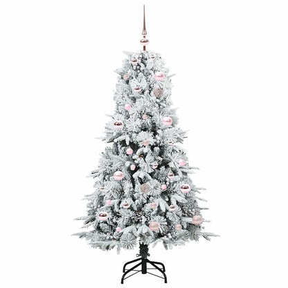 Plast Hingad Julgran med 150 LED-lampor Vit 150 cm PE och PVC