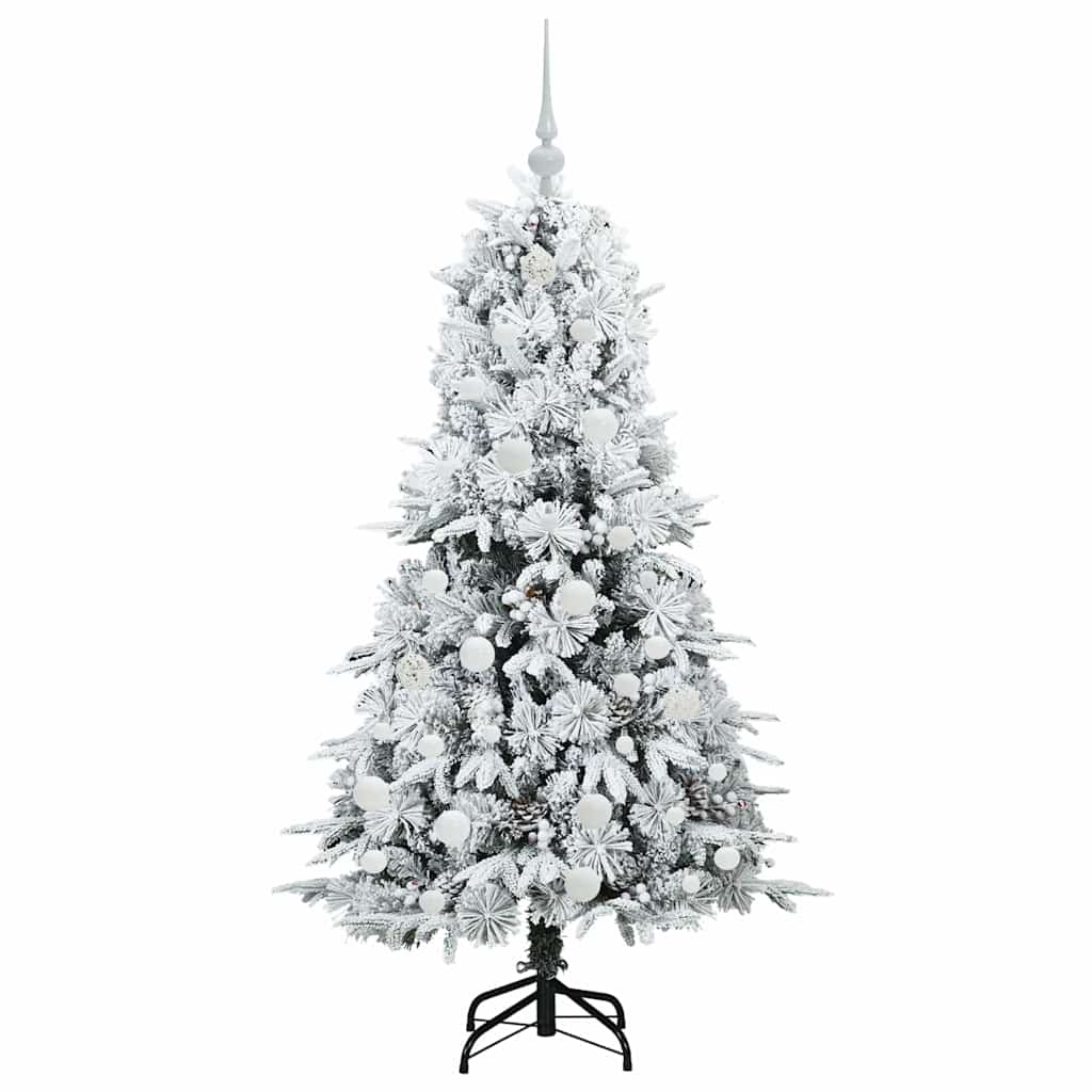 Plast Hingad Julgran med 150 LED-lampor Vit 150 cm PE och PVC