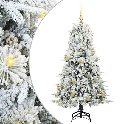 Plast Hingad Julgran med 150 LED-lampor Vit 150 cm PE och PVC