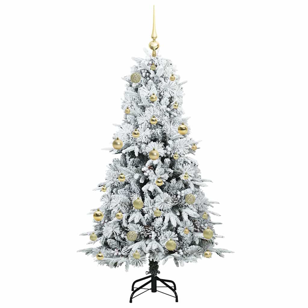 Plast Hingad Julgran med 150 LED-lampor Vit 150 cm PE och PVC