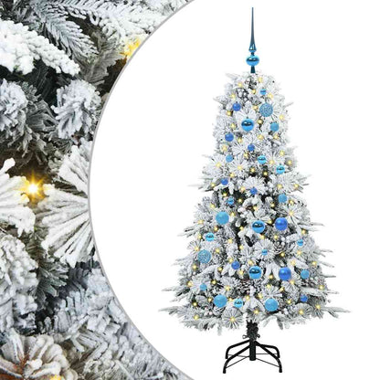Plast Hingad Julgran med 150 LED-lampor Vit 150 cm PE och PVC