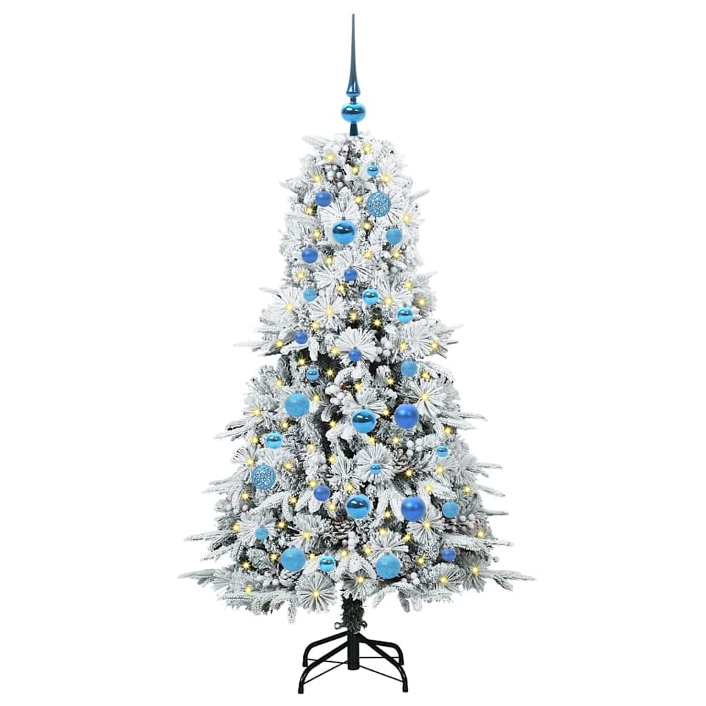 Plast Hingad Julgran med 150 LED-lampor Vit 150 cm PE och PVC