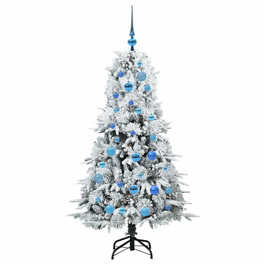 Plast Hingad Julgran med 150 LED-lampor Vit 150 cm PE och PVC