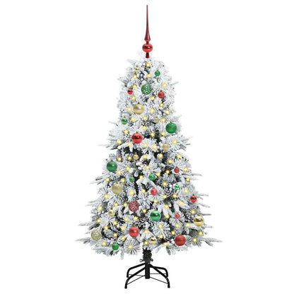 Plast Hingad Julgran med 150 LED-lampor Vit 150 cm PE och PVC