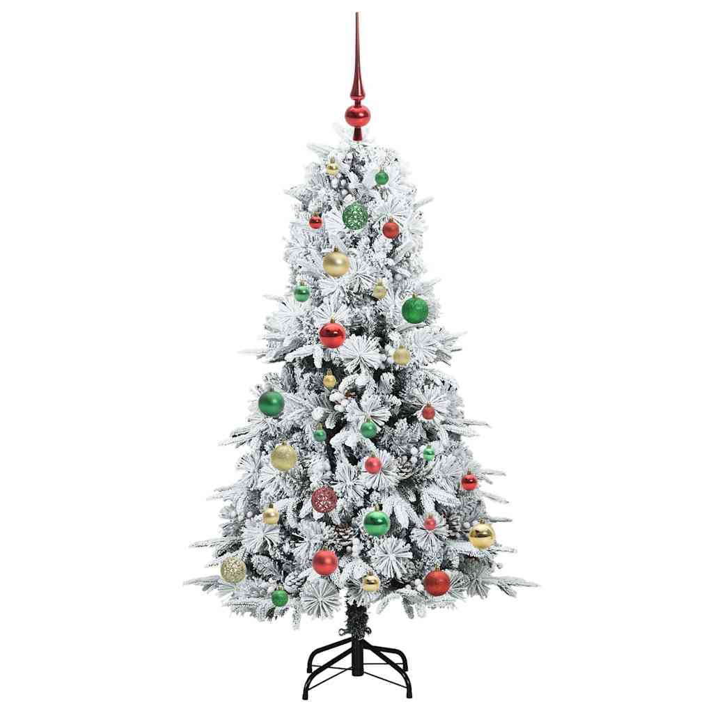Plast Hingad Julgran med 150 LED-lampor Vit 150 cm PE och PVC