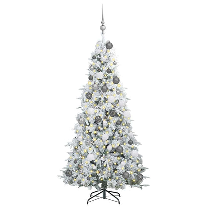 Plast Hingad Julgran med 300 LED-lampor Vit 180 cm PE och PVC
