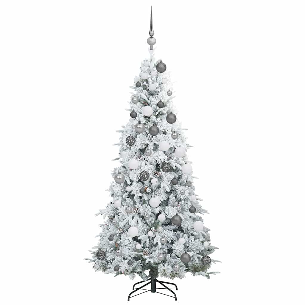 Plast Hingad Julgran med 300 LED-lampor Vit 180 cm PE och PVC
