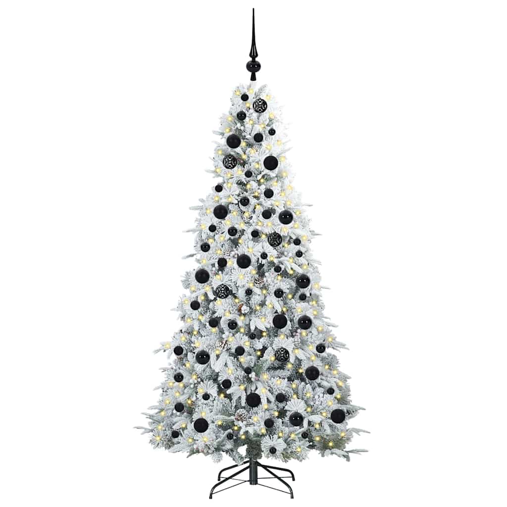 Plast Hingad Julgran med 300 LED-lampor Vit 180 cm PE och PVC