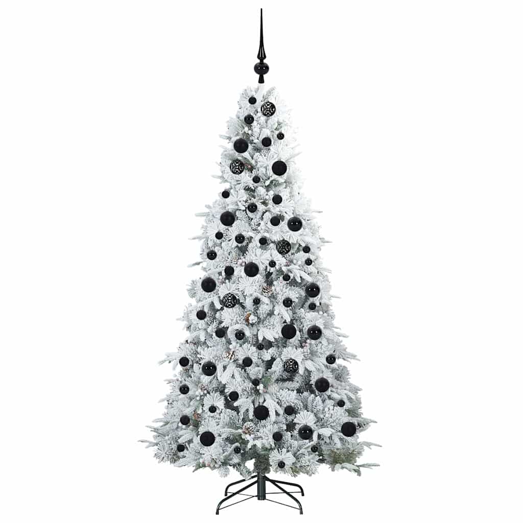 Plast Hingad Julgran med 300 LED-lampor Vit 180 cm PE och PVC