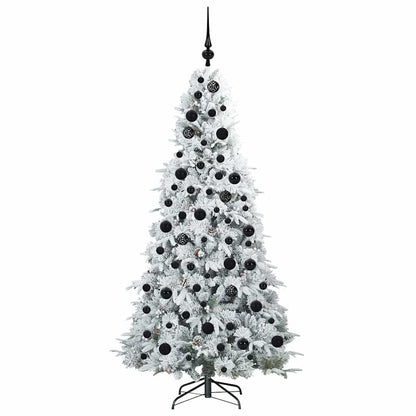 Plast Hingad Julgran med 300 LED-lampor Vit 180 cm PE och PVC