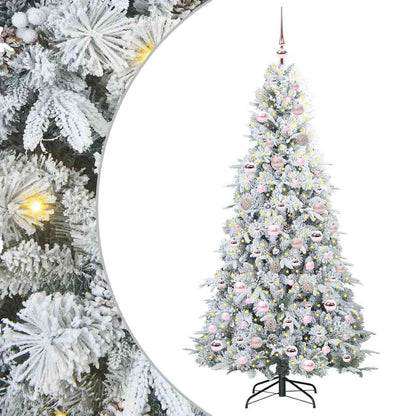 Plast Hingad Julgran med 300 LED-lampor Vit 180 cm PE och PVC