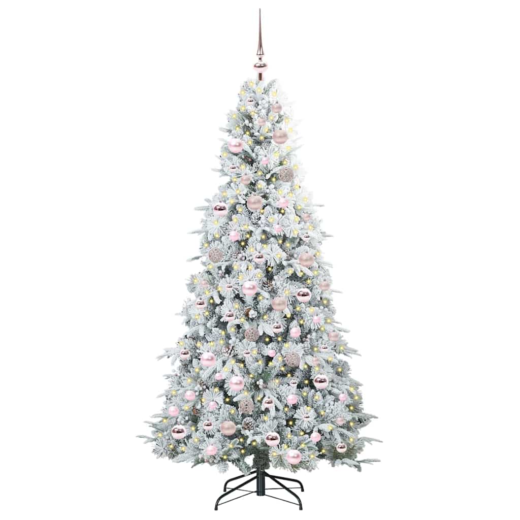 Plast Hingad Julgran med 300 LED-lampor Vit 180 cm PE och PVC