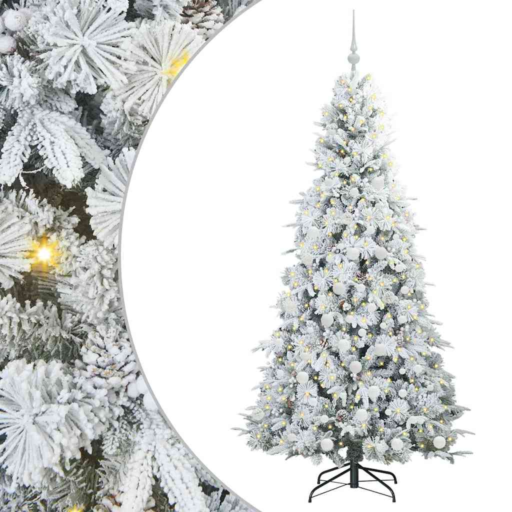 Plast Hingad Julgran med 300 LED-lampor Vit 180 cm PE och PVC