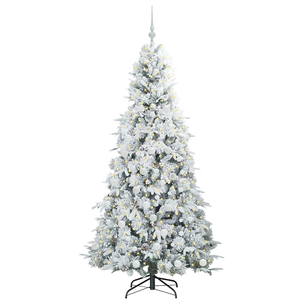 Plast Hingad Julgran med 300 LED-lampor Vit 180 cm PE och PVC