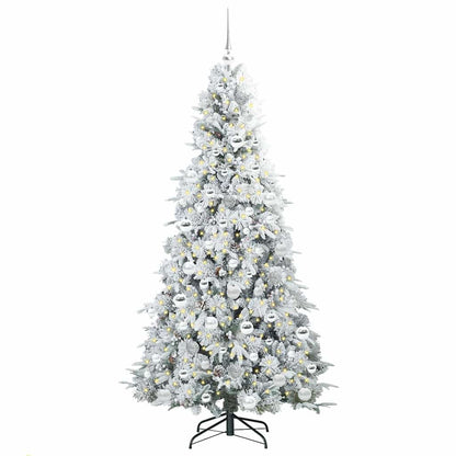 Plast Hingad Julgran med 300 LED-lampor Vit 180 cm PE och PVC