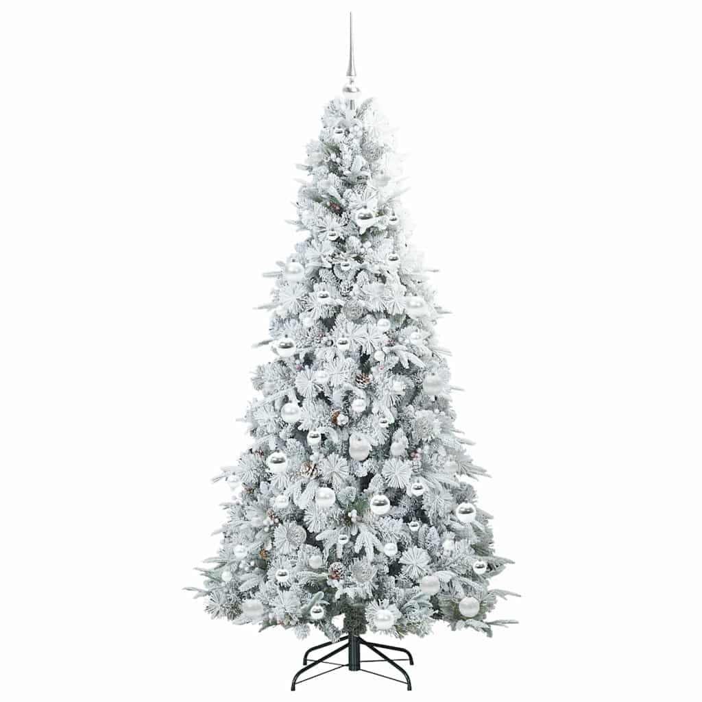 Plast Hingad Julgran med 300 LED-lampor Vit 180 cm PE och PVC