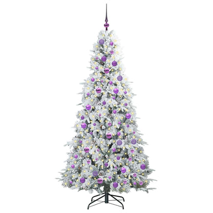 Plast Hingad Julgran med 300 LED-lampor Vit 180 cm PE och PVC