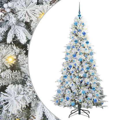 Plast Hingad Julgran med 300 LED-lampor Vit 180 cm PE och PVC