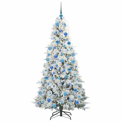 Plast Hingad Julgran med 300 LED-lampor Vit 180 cm PE och PVC