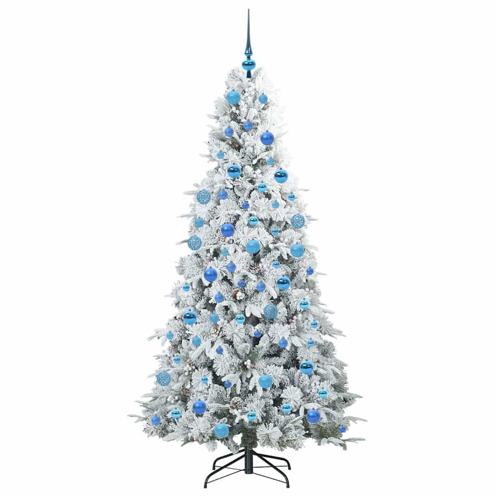 Plast Hingad Julgran med 300 LED-lampor Vit 180 cm PE och PVC
