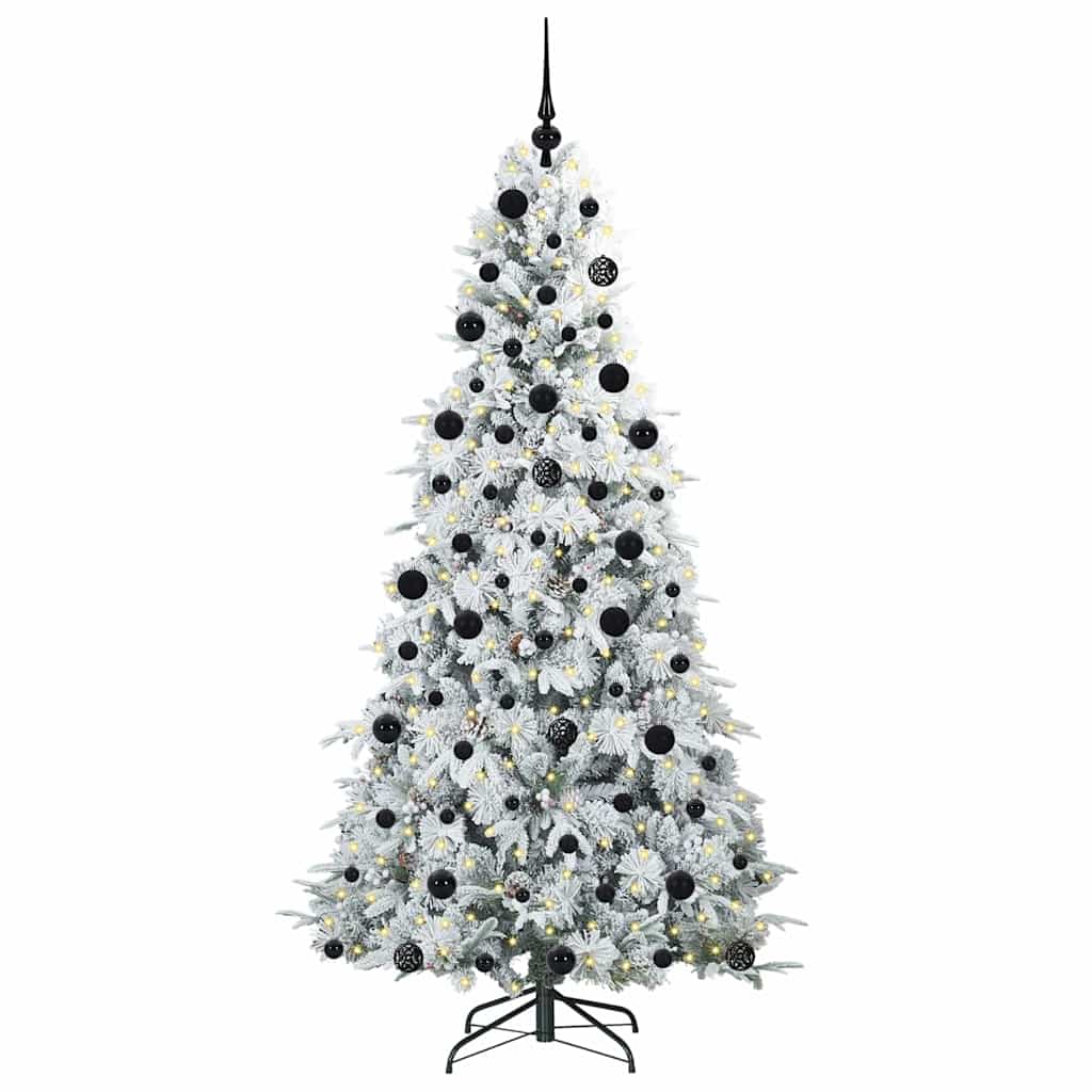 Plast Hingad Julgran med 300 LED-lampor Vit 210 cm PE och PVC
