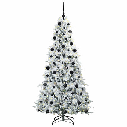 Plast Hingad Julgran med 300 LED-lampor Vit 210 cm PE och PVC