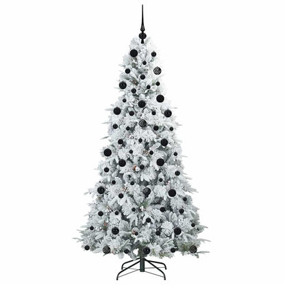 Plast Hingad Julgran med 300 LED-lampor Vit 210 cm PE och PVC