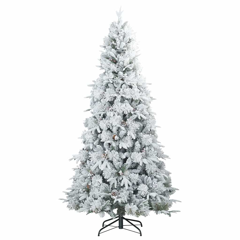Plast Hingad Julgran med 300 LED-lampor Vit 210 cm PE och PVC