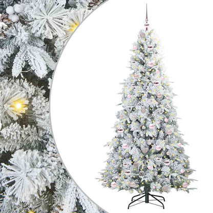 Plast Hingad Julgran med 300 LED-lampor Vit 210 cm PE och PVC