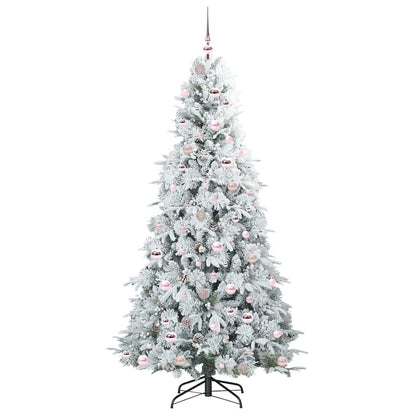 Plast Hingad Julgran med 300 LED-lampor Vit 210 cm PE och PVC