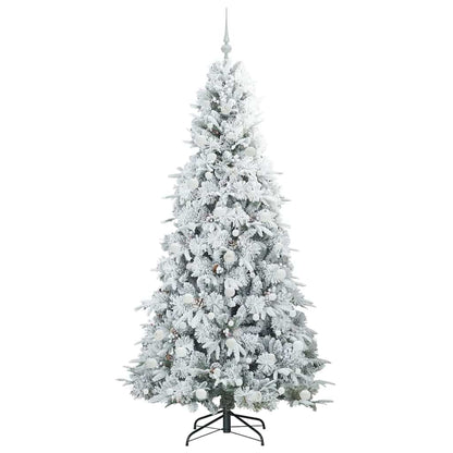 Plast Hingad Julgran med 300 LED-lampor Vit 210 cm PE och PVC