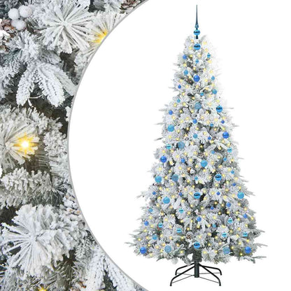 Plast Hingad Julgran med 300 LED-lampor Vit 210 cm PE och PVC