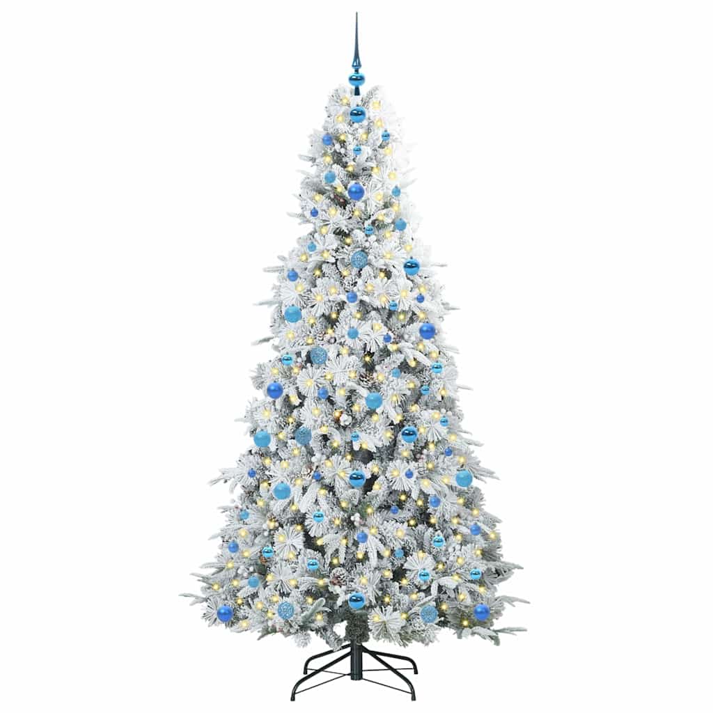 Plast Hingad Julgran med 300 LED-lampor Vit 210 cm PE och PVC