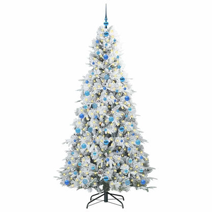 Plast Hingad Julgran med 300 LED-lampor Vit 210 cm PE och PVC