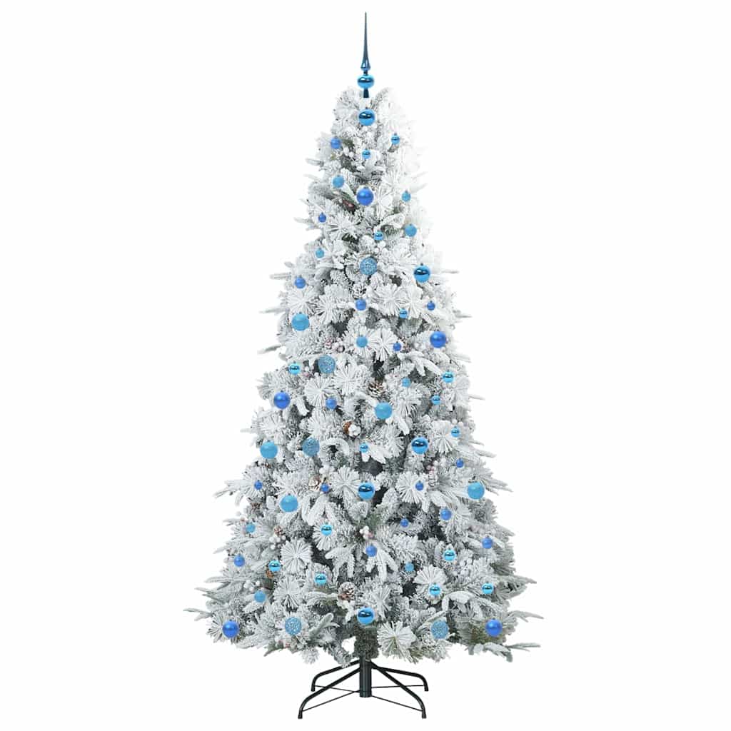 Plast Hingad Julgran med 300 LED-lampor Vit 210 cm PE och PVC