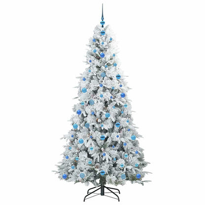Plast Hingad Julgran med 300 LED-lampor Vit 210 cm PE och PVC