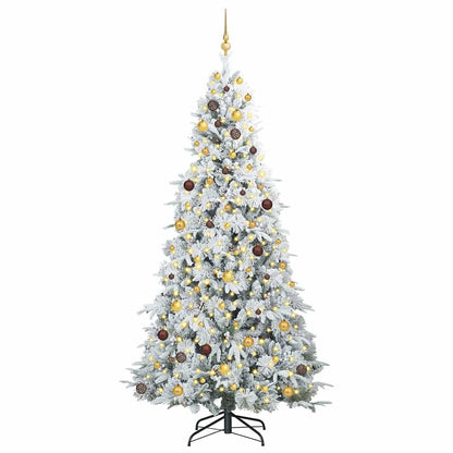 Plast Hingad Julgran med 300 LED-lampor Vit 240 cm PE och PVC