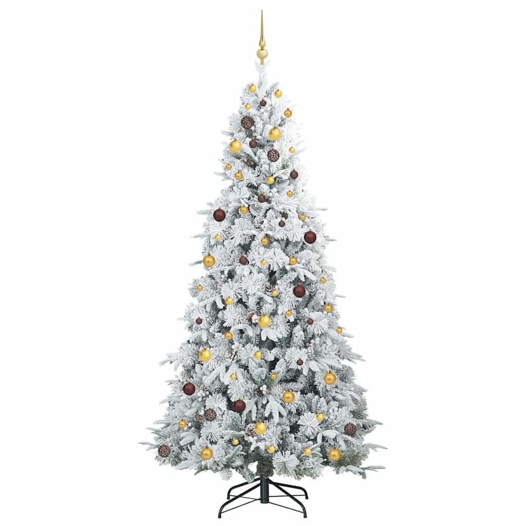 Plast Hingad Julgran med 300 LED-lampor Vit 240 cm PE och PVC