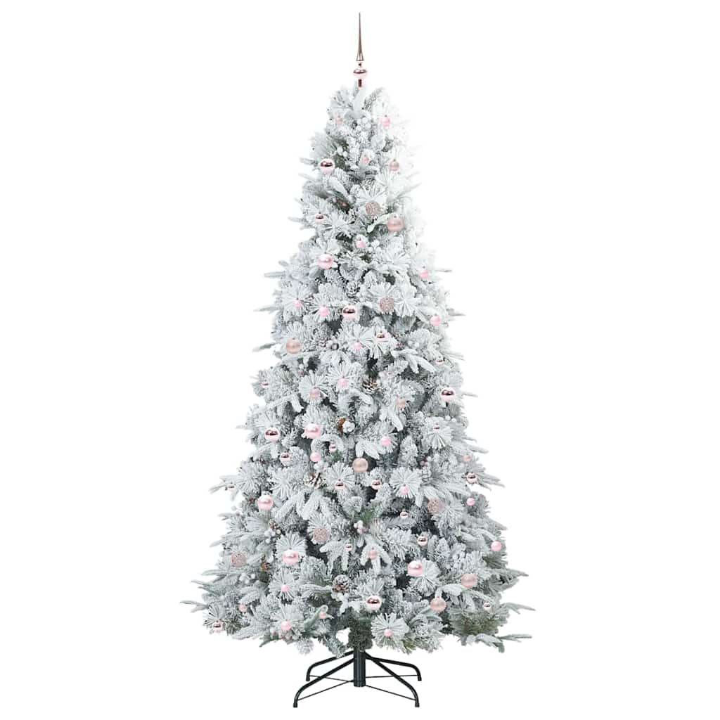 Plast Hingad Julgran med 300 LED-lampor Vit 240 cm PE och PVC