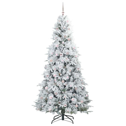 Plast Hingad Julgran med 300 LED-lampor Vit 240 cm PE och PVC