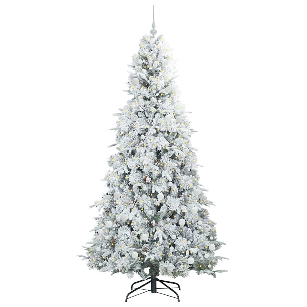 Plast Hingad Julgran med 300 LED-lampor Vit 240 cm PE och PVC