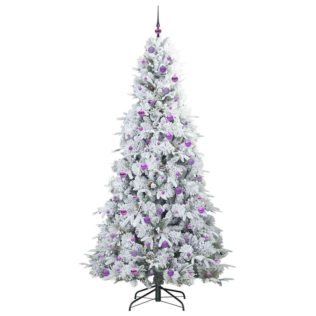 Plast Hingad Julgran med 300 LED-lampor Vit 240 cm PE och PVC