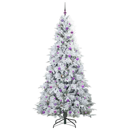 Plast Hingad Julgran med 300 LED-lampor Vit 240 cm PE och PVC