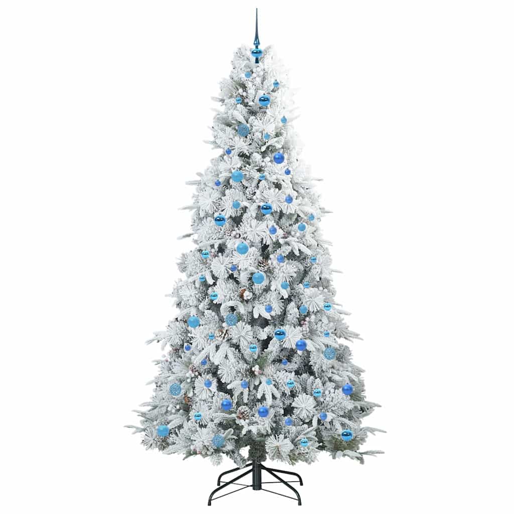 Plast Hingad Julgran med 300 LED-lampor Vit 240 cm PE och PVC