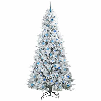 Plast Hingad Julgran med 300 LED-lampor Vit 240 cm PE och PVC