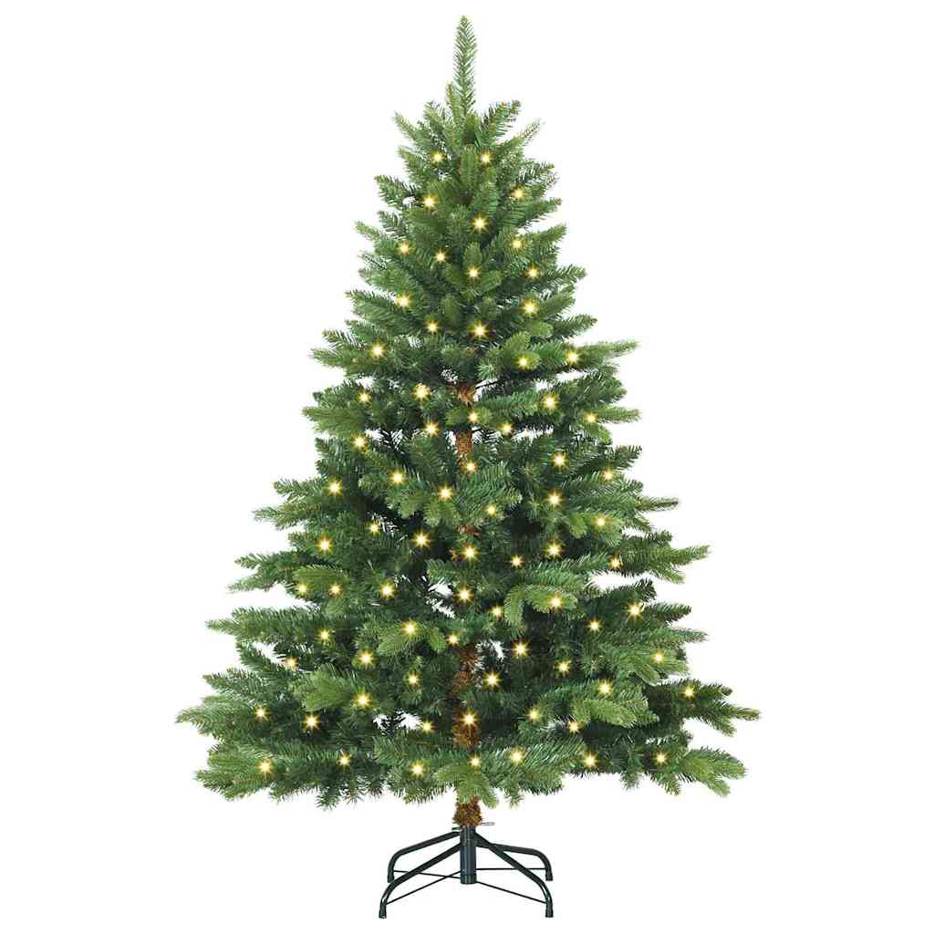 Konstgjord julgran med 150 LED-lampor Grön 120 cm PE och PVC